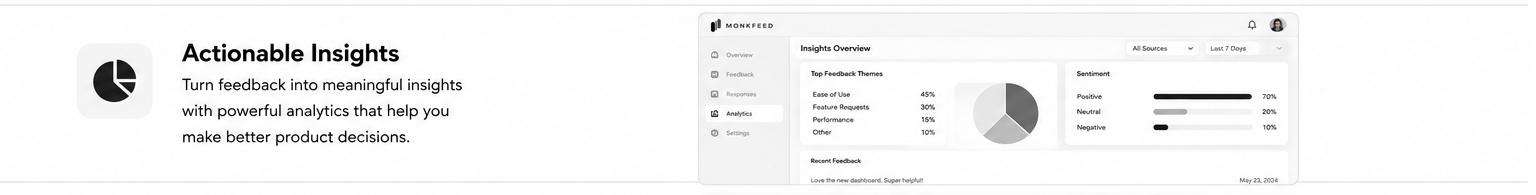 Multi-step feedback widget converting focused user answers into actionable product insights on a dashboard Multi-step feedback widget converting focused user answers into actionable product insights on a dashboard
