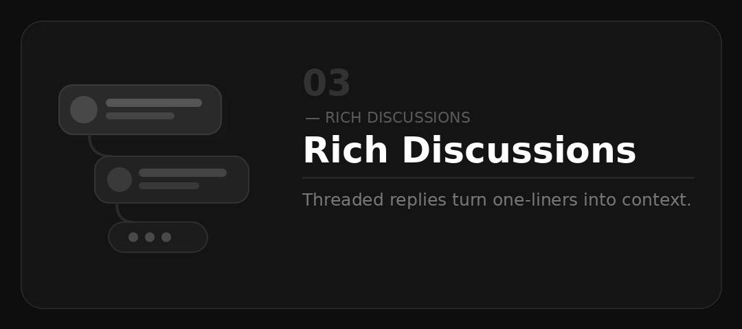 MonkFeed Rich Discussions — threaded replies and comments that turn feedback into conversations