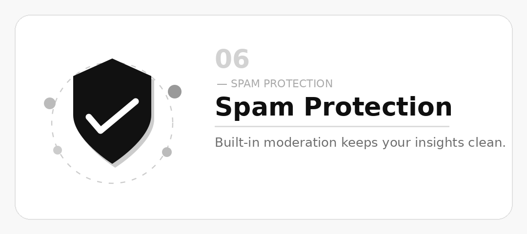 MonkFeed Spam Protection — moderation and filtering that keep feedback clean and actionable